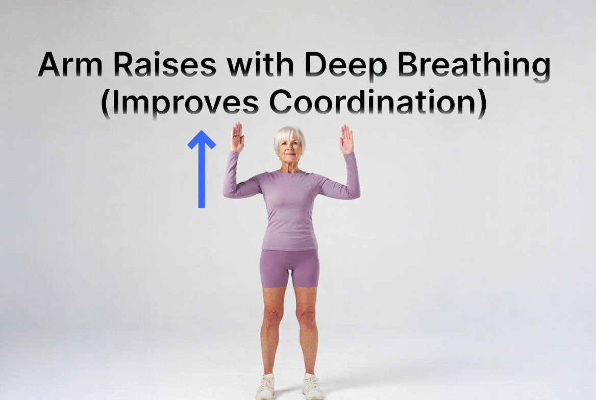 Arm Raises with Deep Breathing Exercises for Seniors to improves balance strength and stability