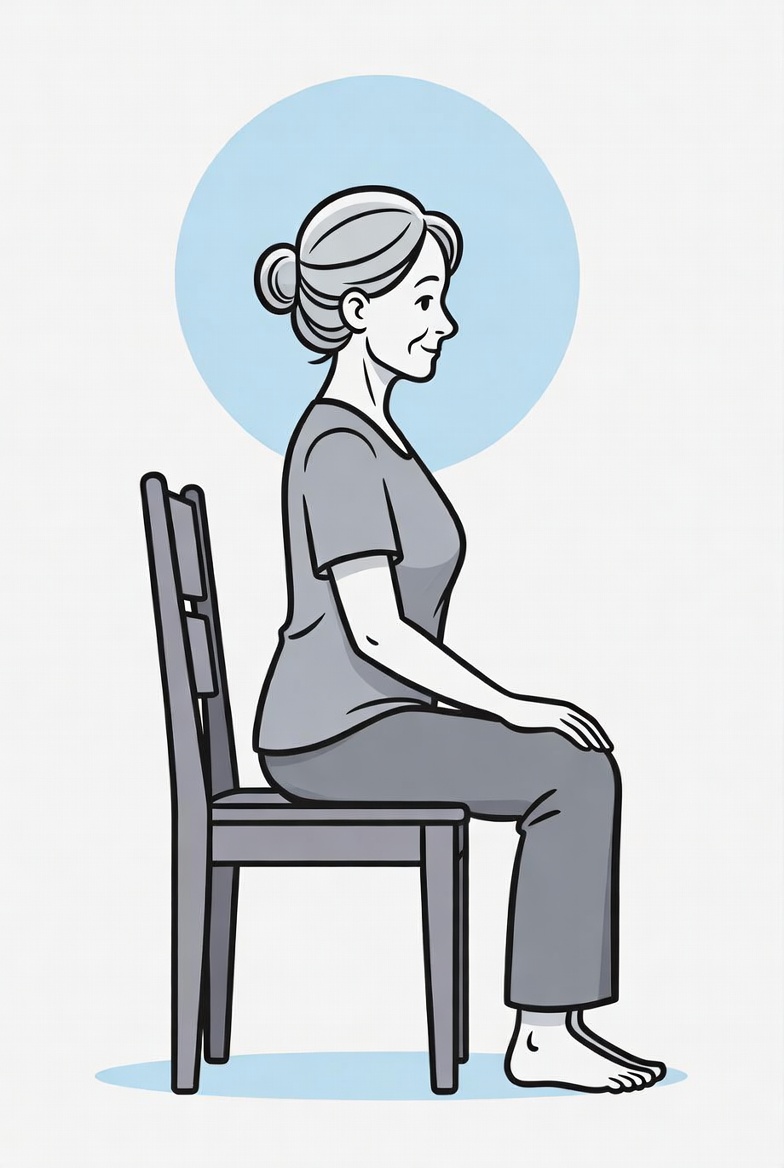 Seated forward bend Chair Yoga for Seniors- gentle low impact exercise at home