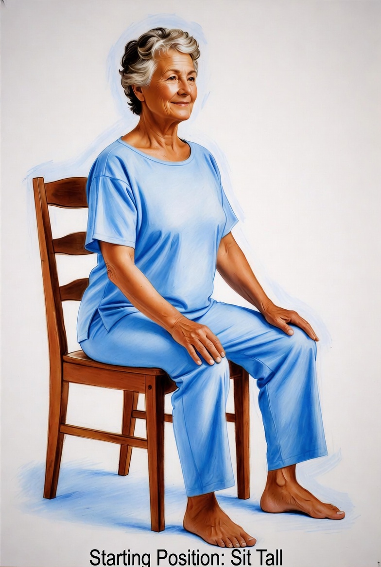 Seated Leg Lifts Chair Yoga for Seniors- gentle low impact exercise at home