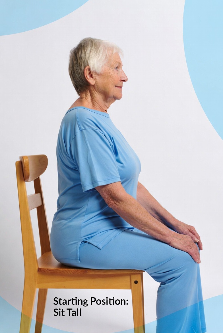 Seated Twist Chair Yoga for Seniors- gentle low impact exercise at home