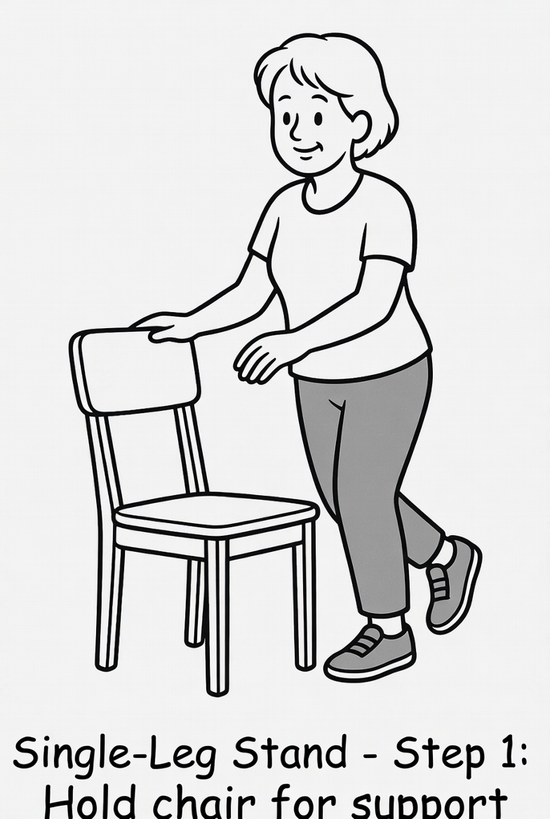 Single Leg Balance Exercises for Seniors-Improves balance strength and stability