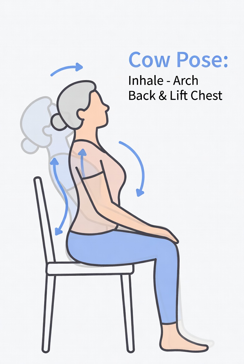 2-Seated-Cat-Cow -Stretch-Chair Yoga-for-Seniors