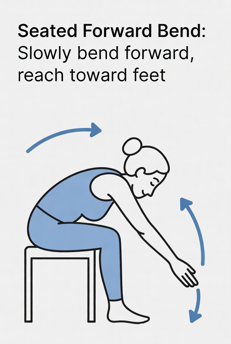 2-Seated-Forward -Bend-Chair- Yoga-Exercise -for Seniors