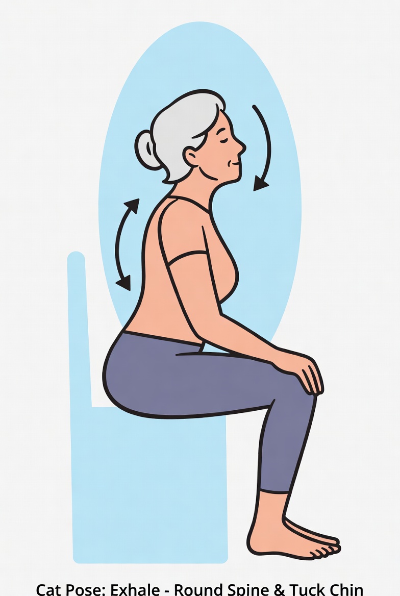 3-Seated-Cat-Cow -Stretch-Chair Yoga-for-Seniors