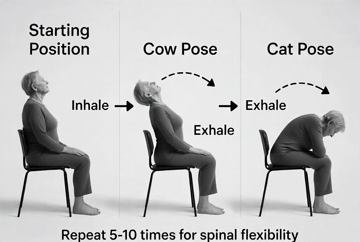 4-Seated-Cat-Cow -Stretch-Chair Yoga-for-Seniors
