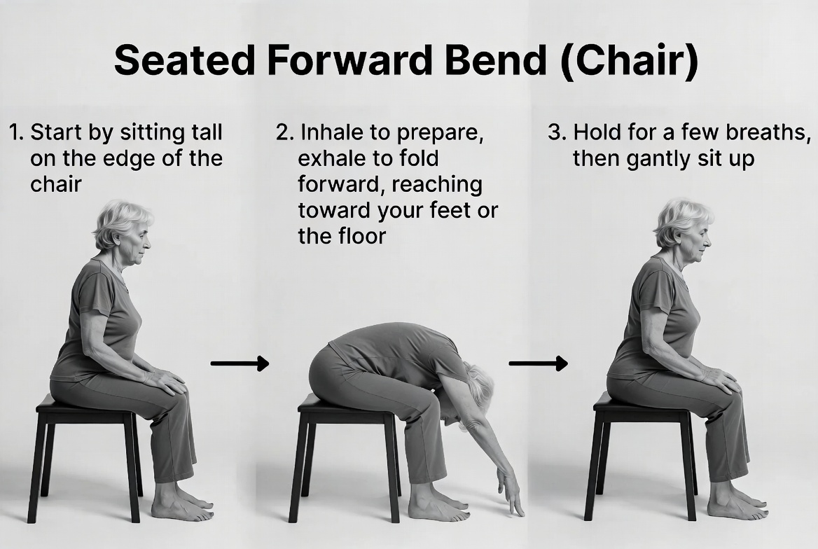4-Seated-Forward -Bend-Chair- Yoga-Exercise -for Seniors