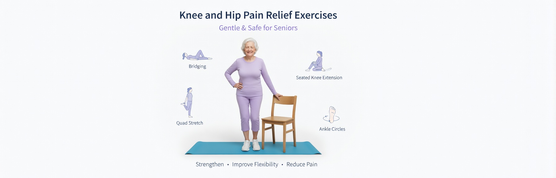 Knee and hip Pain Relief Exercises for Seniors