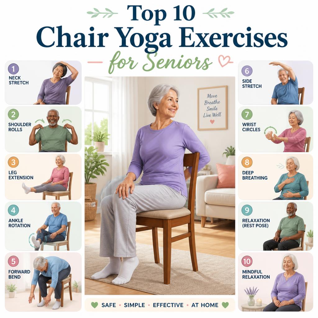10 Best Chair Yoga Exercises for Seniors Over 50