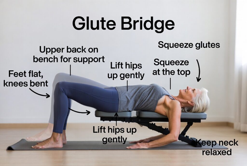 Foldable Weight Bench for exercises for seniors