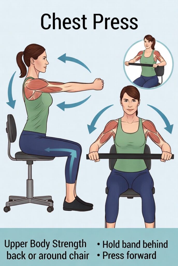 Seated-Chest Press-(Upper- Body-Strength)- for -seniors