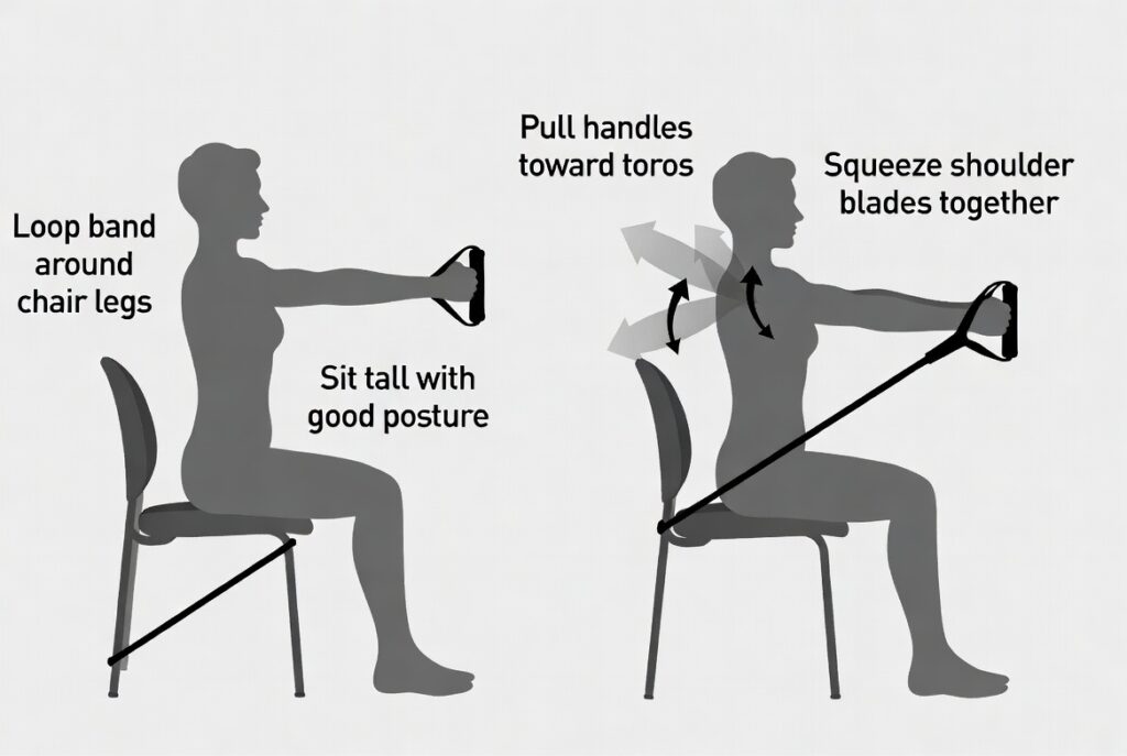 Seated Row (Upper Back & Posture) Exercises for Seniors