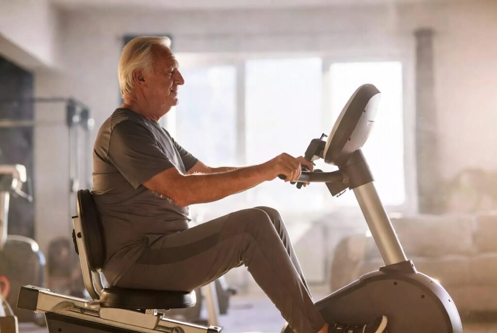 seniors are using best recumbent exercise bike for at home
