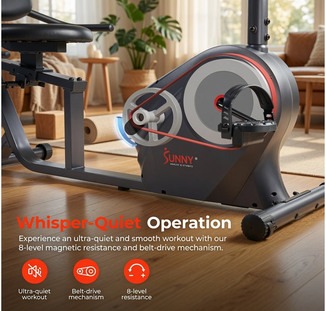 seniors using best sunny recumbent exercise bike at home