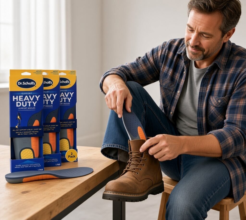 personnel using "Dr. Scholl's Heavy Duty Support Insole Orthotics"