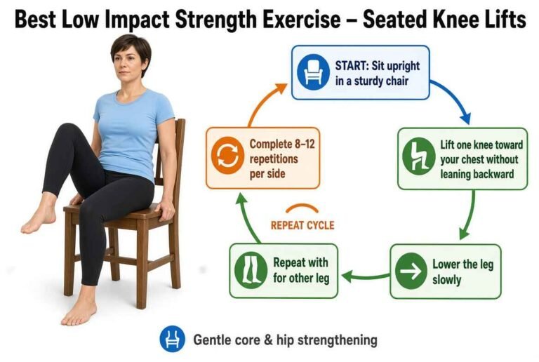 best low impact strength exercises by seated knee lifts
