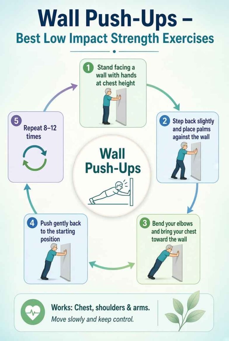 Best low impact strength exercises by wall push-Ups