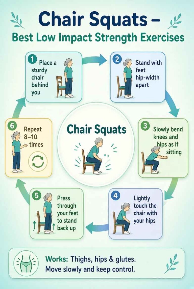 Best low impact strength exercises by Chair squat