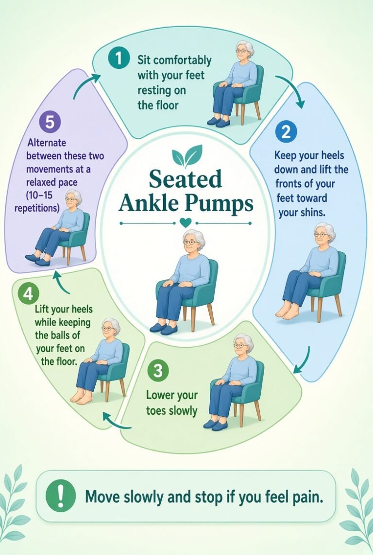 Seated Ankle Pumps exercise for Chair Yoga for Knee Pain for seniors