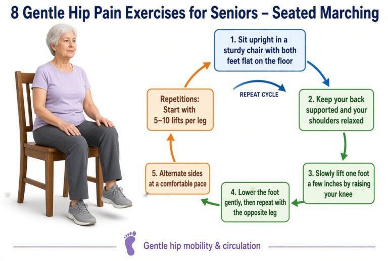 Seated Marching of Hip pain exercises for seniors