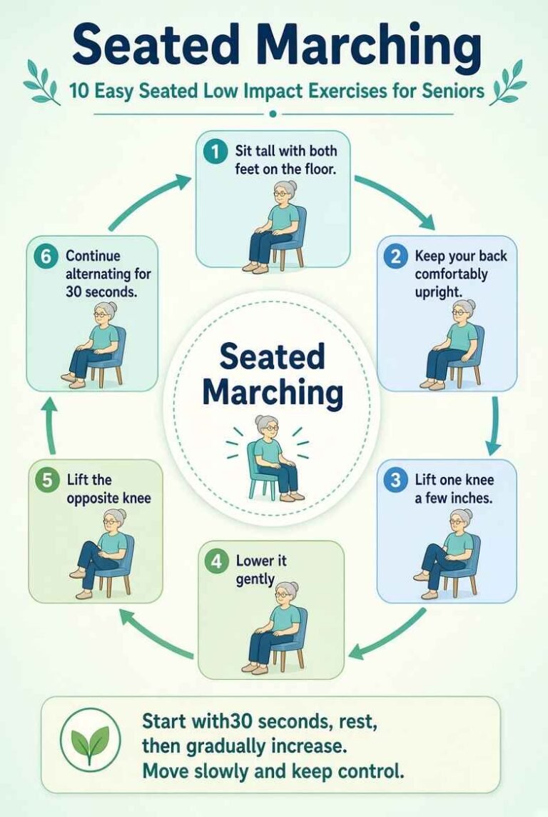 seated Marching for low impact exercises for seniors