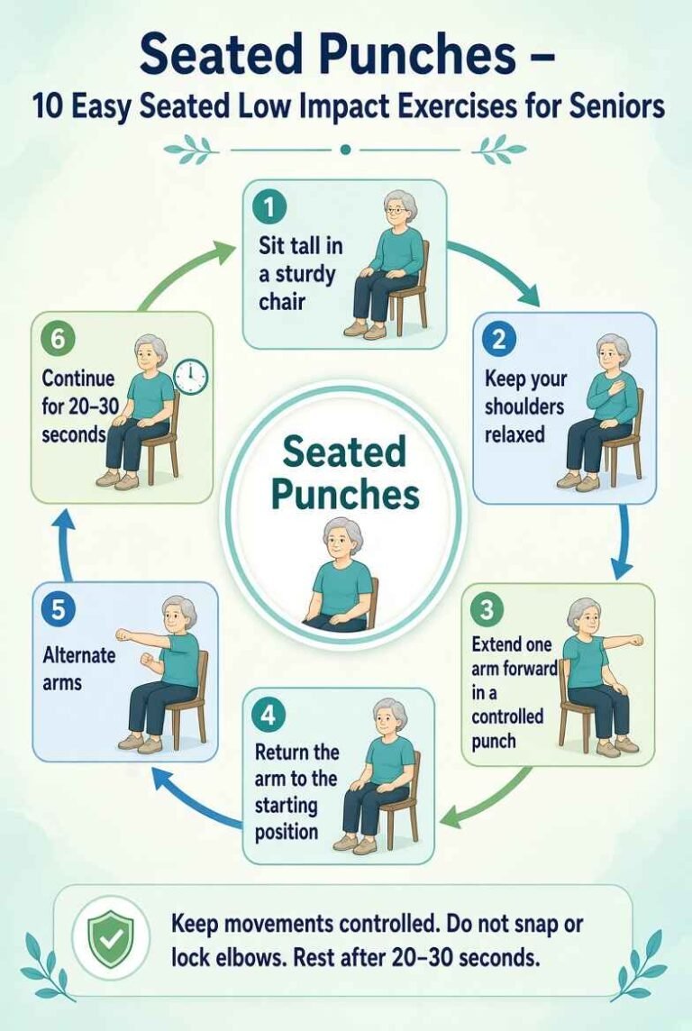 seated punches for low impact exercises for seniors