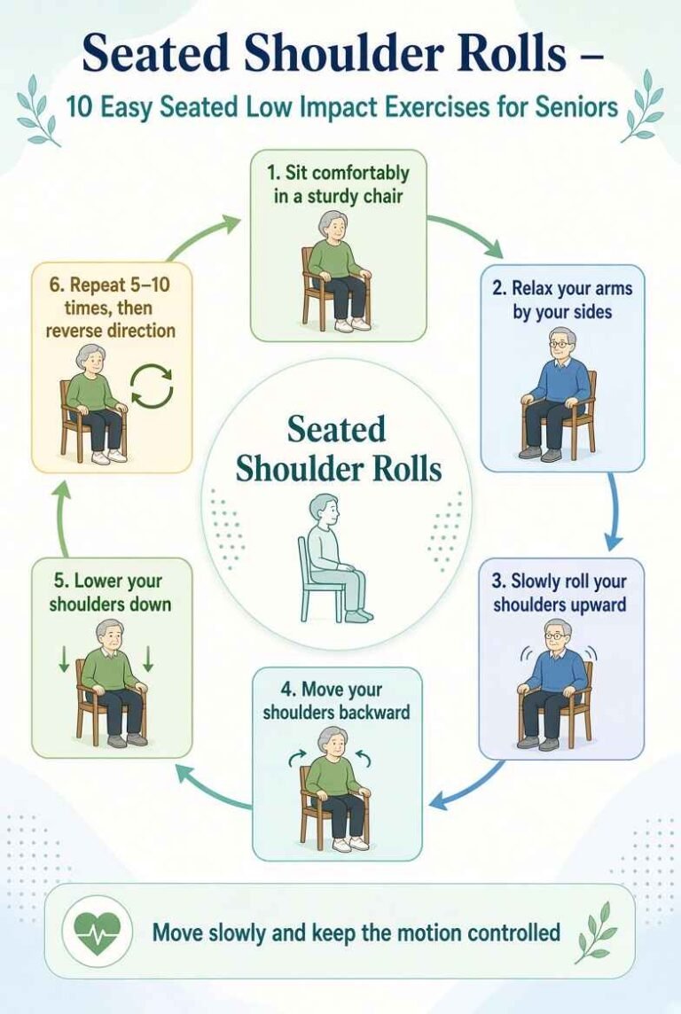seated shoulder rolls for low impact exercises for seniors