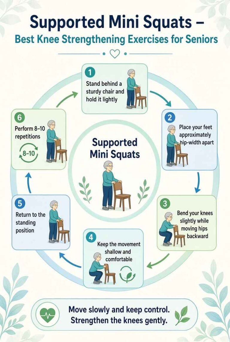 Supported Mini Squats for knee strengthening exercises